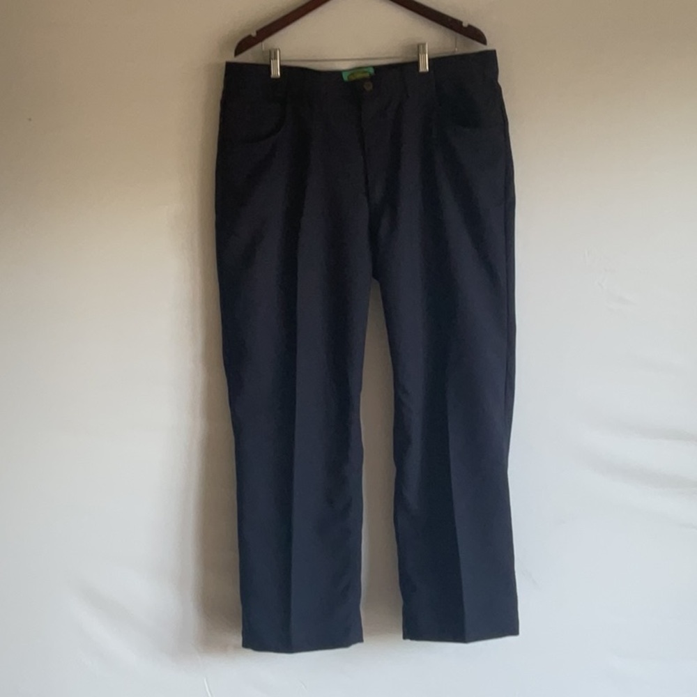 Haband Navy Blue Fit-Forever Trousers Polyester Straight Leg Sz 40M